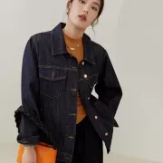 独束大码女装韩版宽松慵懒牛仔外套女秋季新款微胖MM正肩显瘦上衣